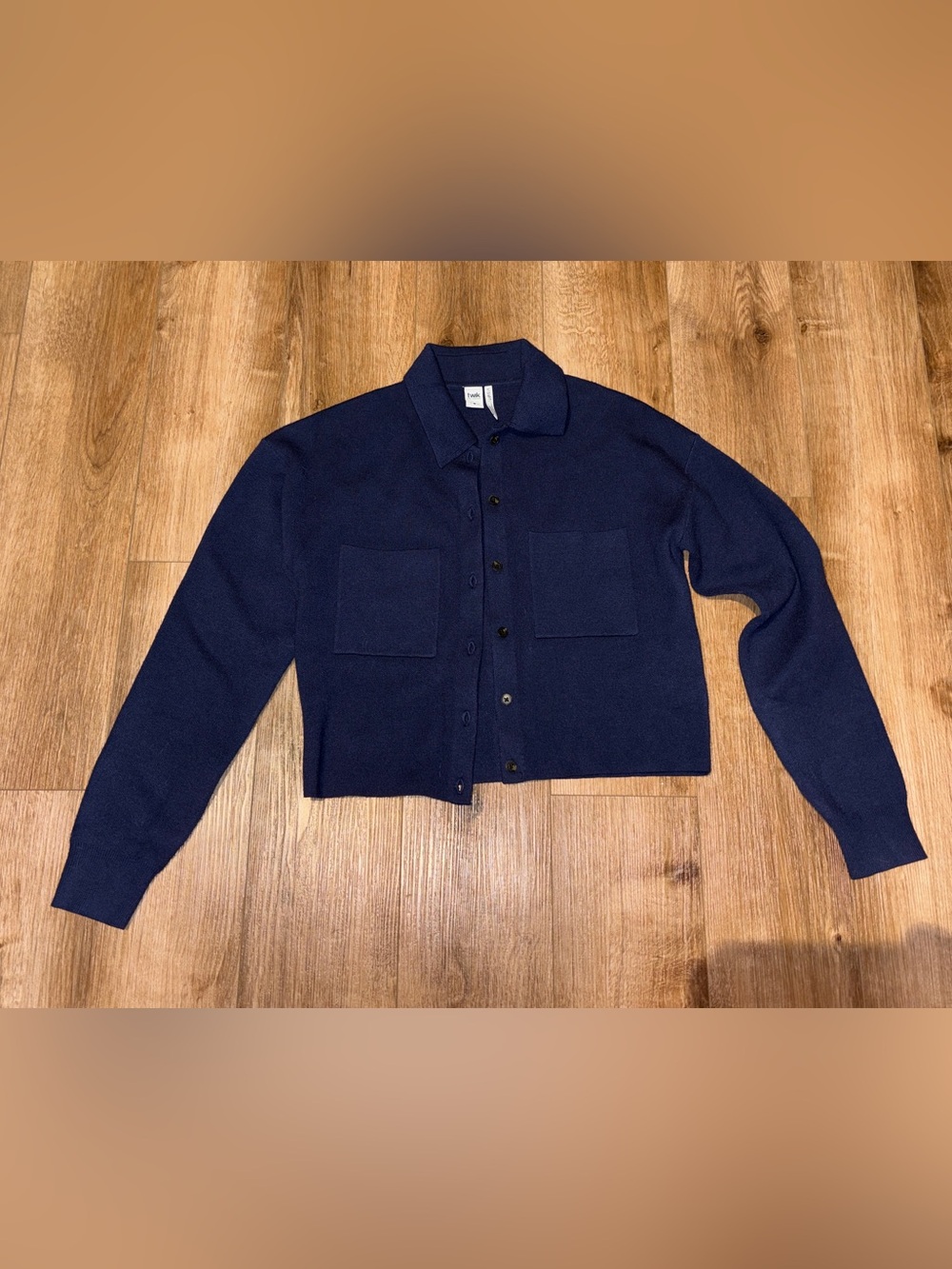 NWOT Simon’s Navy Button-Front Cardigan